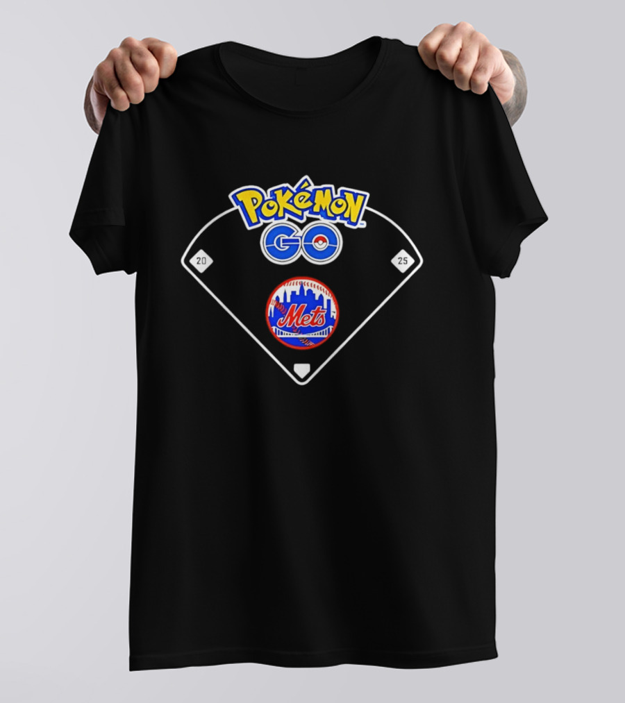 New York Mets Pokémon GO Baseball Diamond T-Shirt