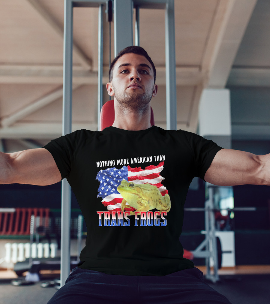 Nothing More American Than Trans Frogs Pride USA Flag Frog T-Shirt