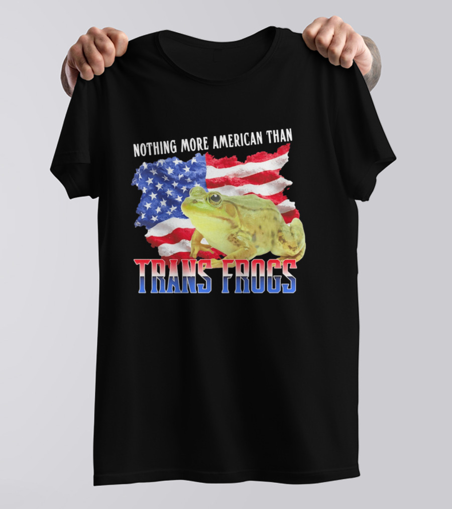 Nothing More American Than Trans Frogs Pride USA Flag Frog T-Shirt