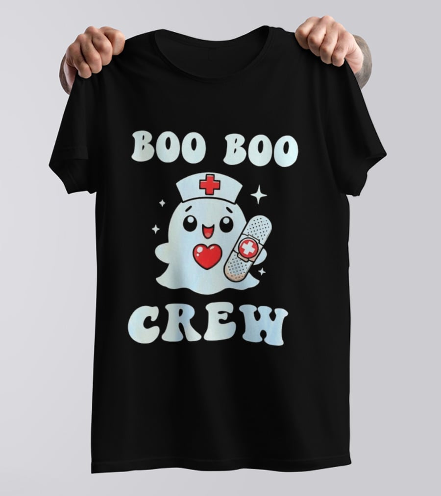 Boo Boo Crew Cute Ghost Nurse Halloween T-Shirt
