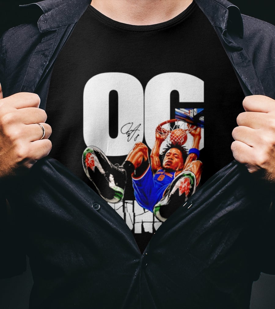 OG Anunoby Dunking New York Knicks Caricature T-Shirt