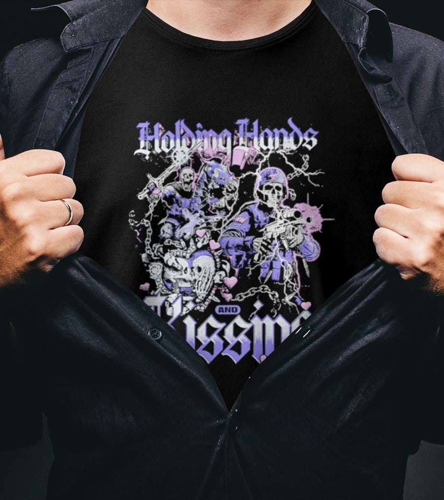 Skeleton Holding Hands Kissing T-Shirt