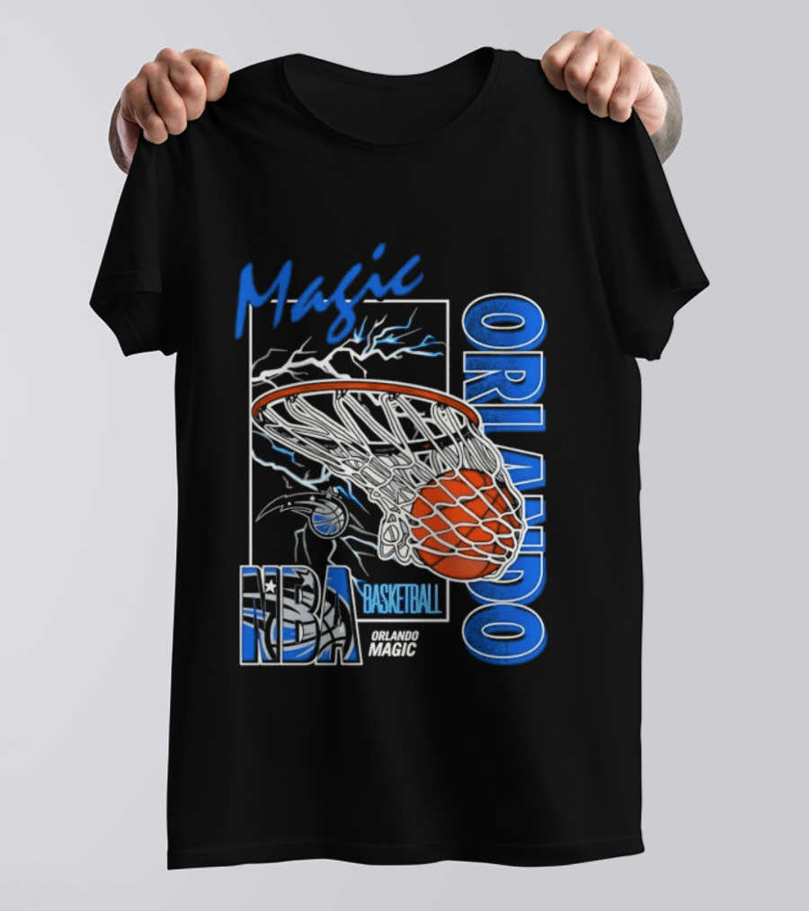 Magic Orlando Basketball NBA Lightning Swish T-Shirt