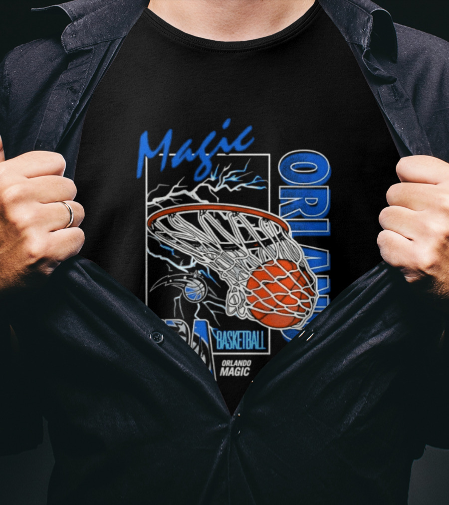 Magic Orlando Basketball NBA Lightning Swish T-Shirt