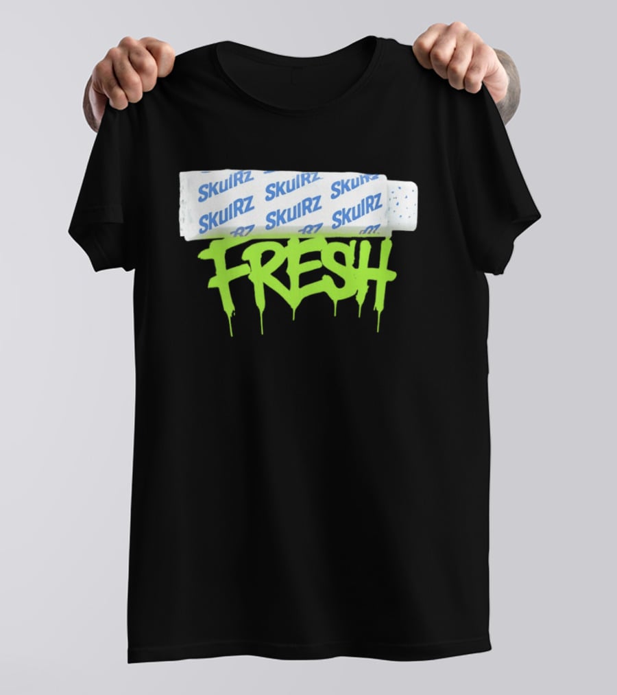 Skulrz Fresh Gum Stylized Wrapper And Green Dripping T-Shirt