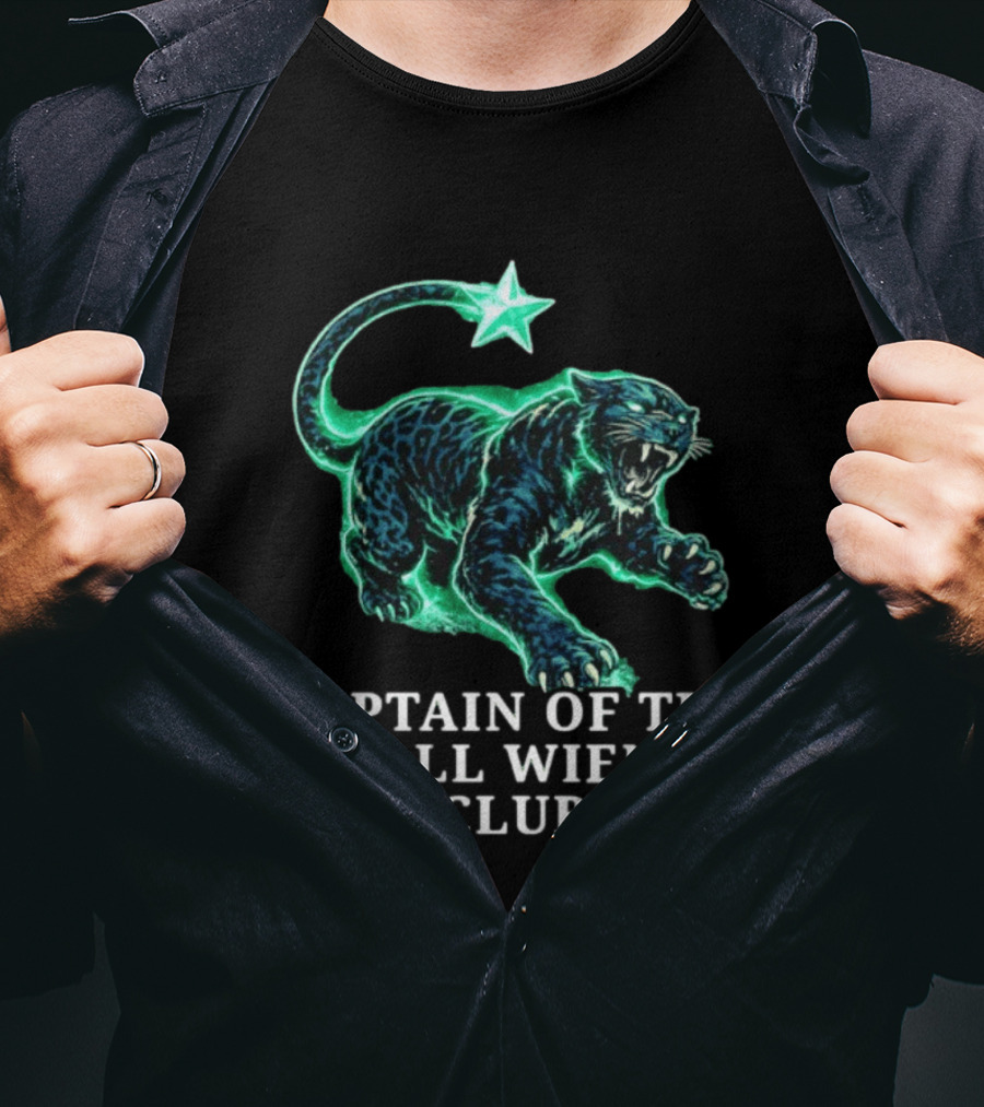 Panther With Star Graphic Captain Of The Small Wiener Club T-Shirt
