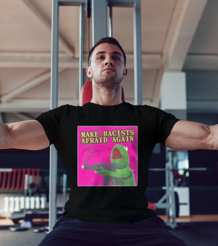 Make Racists Afraid Again Kermit Pepe Parody Pink T-Shirt