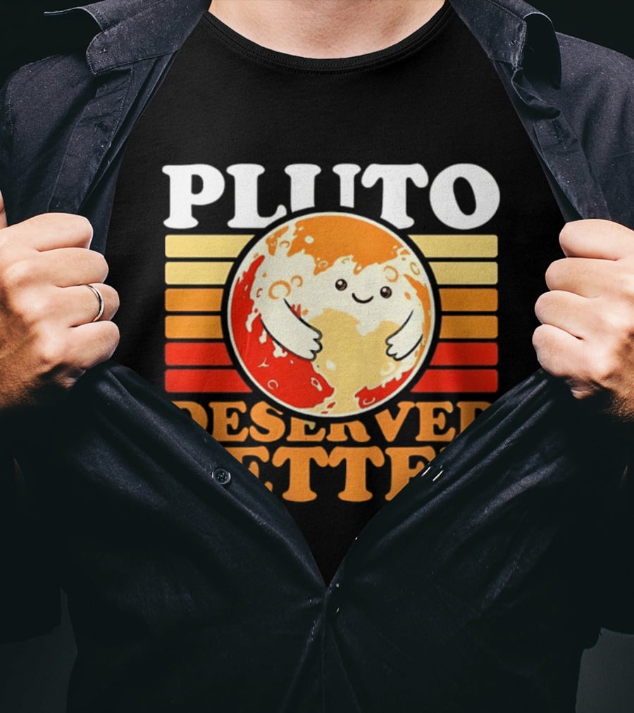 Pluto Deserved Better Cute Cartoon Planet Space Science Astronomy Universe T-Shirt