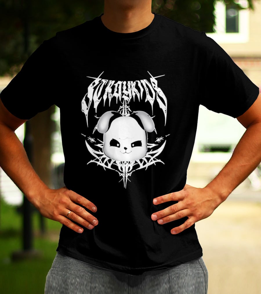 PuppyM Stray Kids Death Metal Style Band T-Shirt