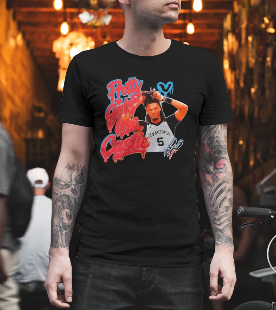 Pretty Girls Love Castle San Antonio Number 5 Spurs T-Shirt