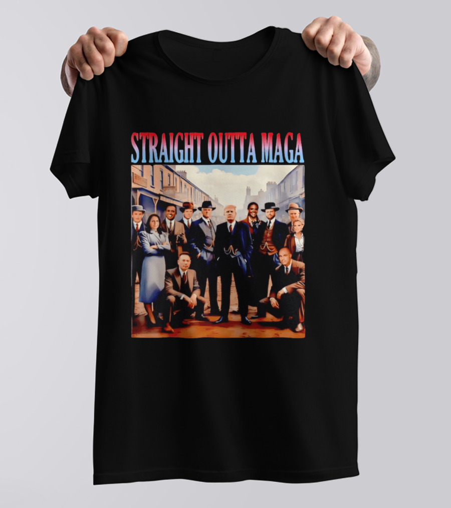 Straight Outta MAGA Donald Trump Elon Musk Tucker Carlson Vivek Ramaswamy Peaky Blinders T-Shirt