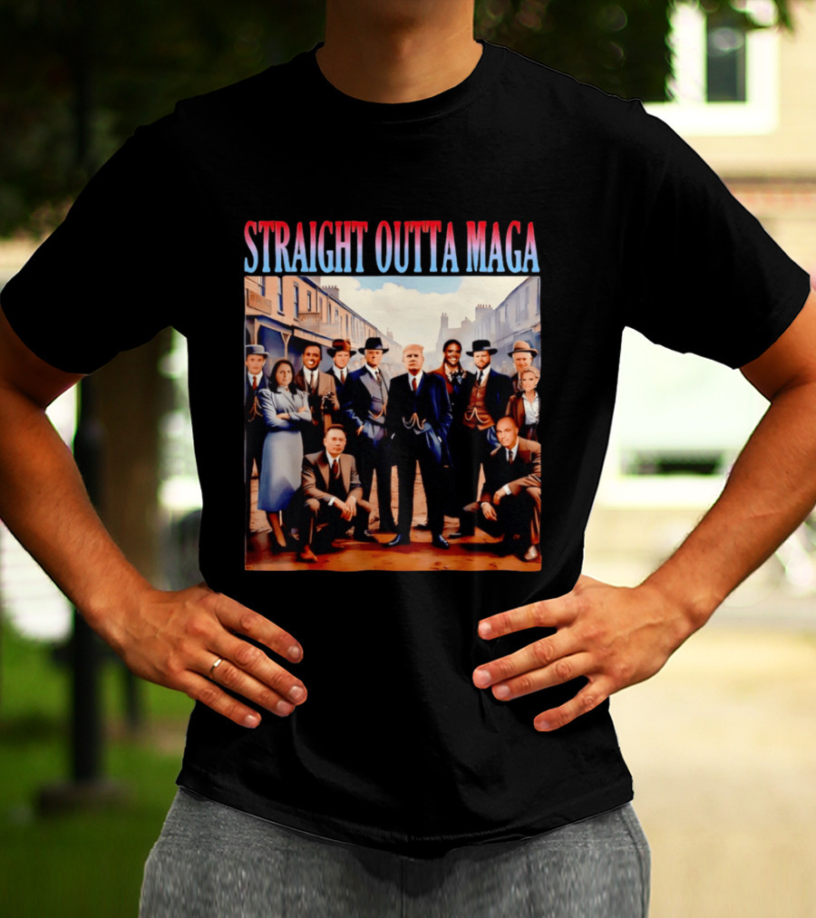 Straight Outta MAGA Donald Trump Elon Musk Tucker Carlson Vivek Ramaswamy Peaky Blinders T-Shirt