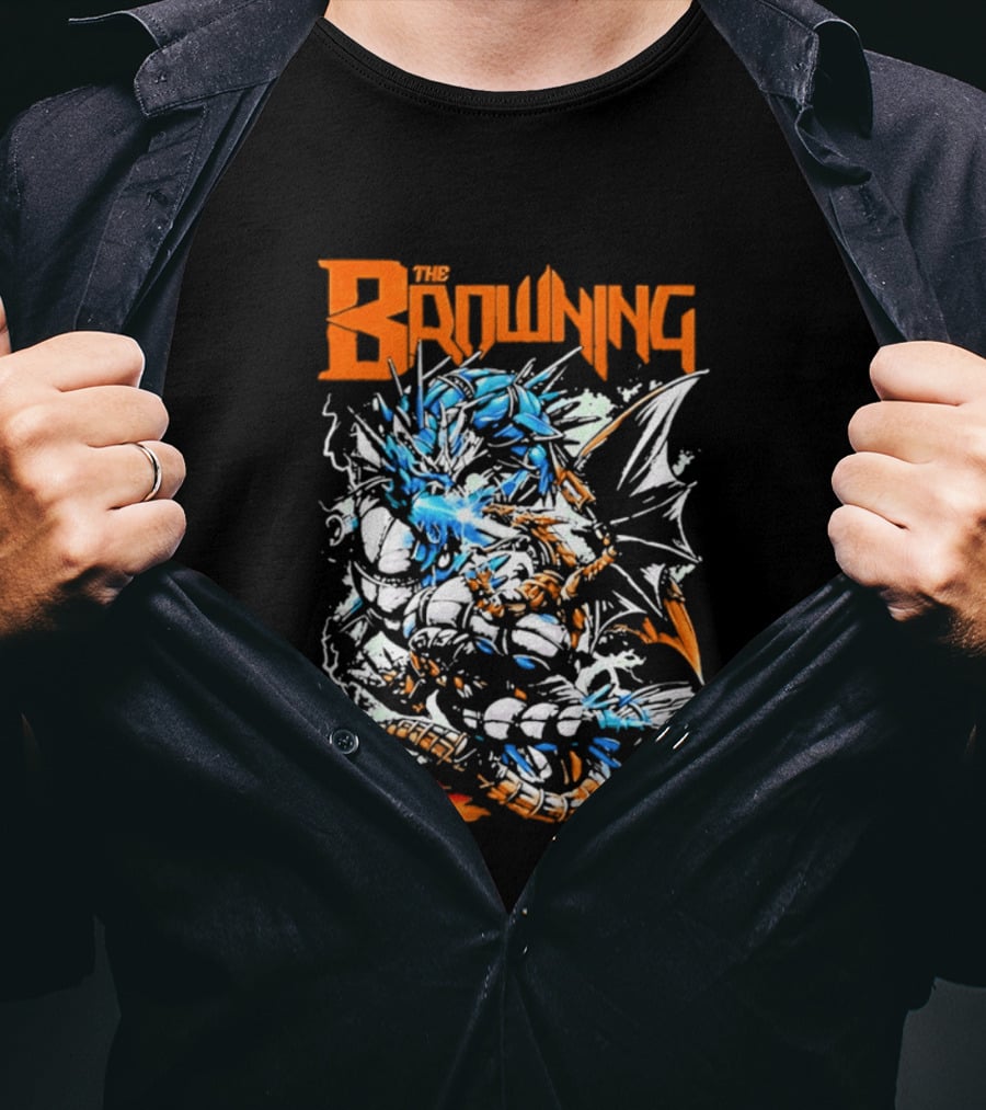 The Browning Cybernetic Dragon Sci Fi Fantasy Heavy Metal Battle T-Shirt