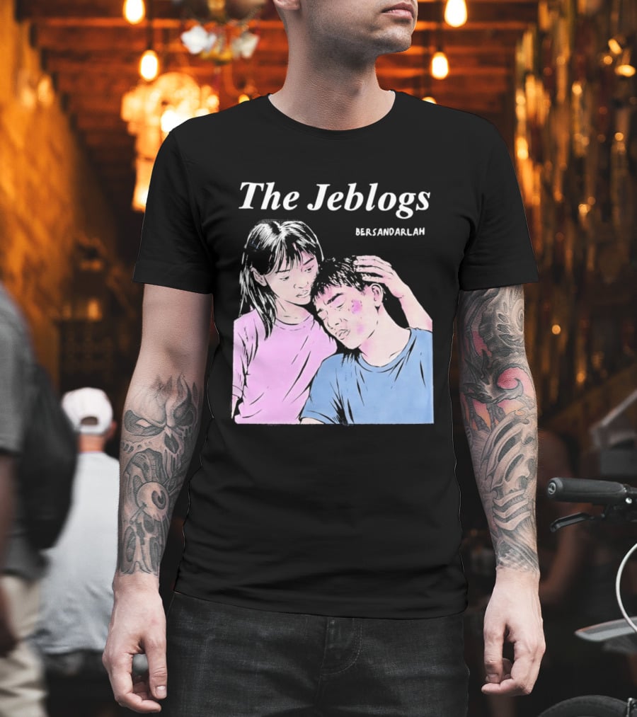 The Jeblogs Bersandarlah Pastel Art Style Tender Moment T-Shirt
