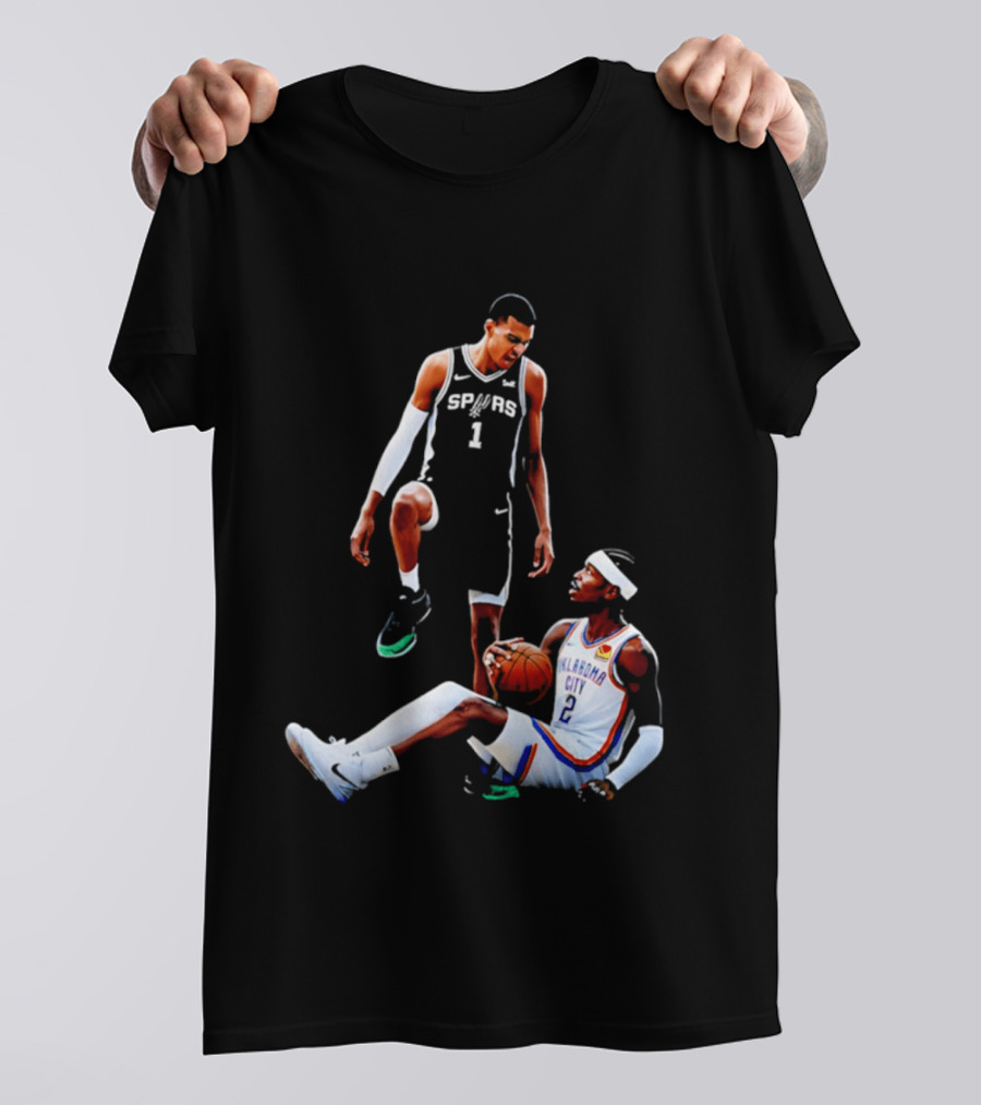 Victor Wembanyama Spurs Number 1 Vs Oklahoma City Number 2 Basketball Matchup T-Shirt
