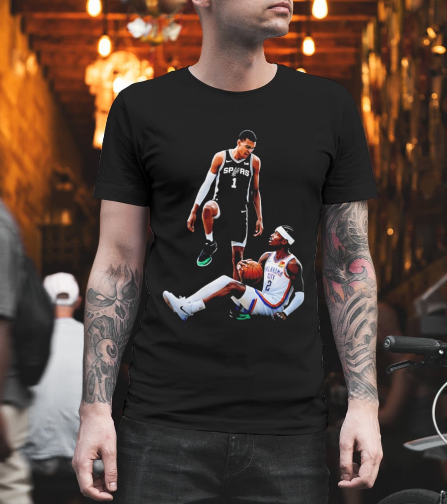 Victor Wembanyama Spurs Number 1 Vs Oklahoma City Number 2 Basketball Matchup T-Shirt