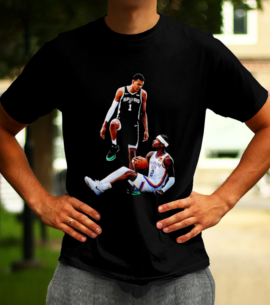 Victor Wembanyama Spurs Number 1 Vs Oklahoma City Number 2 Basketball Matchup T-Shirt