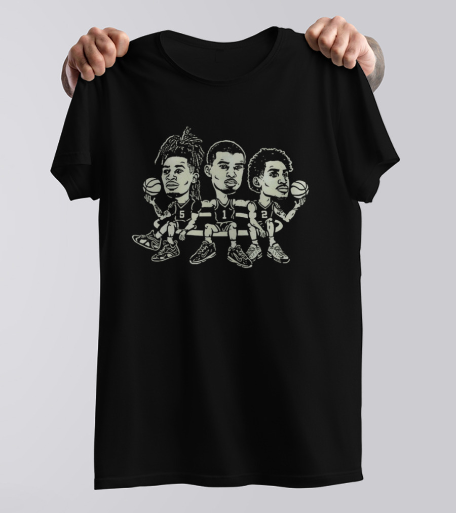 Victor Wembanyama Stephon Castle Dylan Harper San Antonio Spurs Basketball Caricature T-Shirt