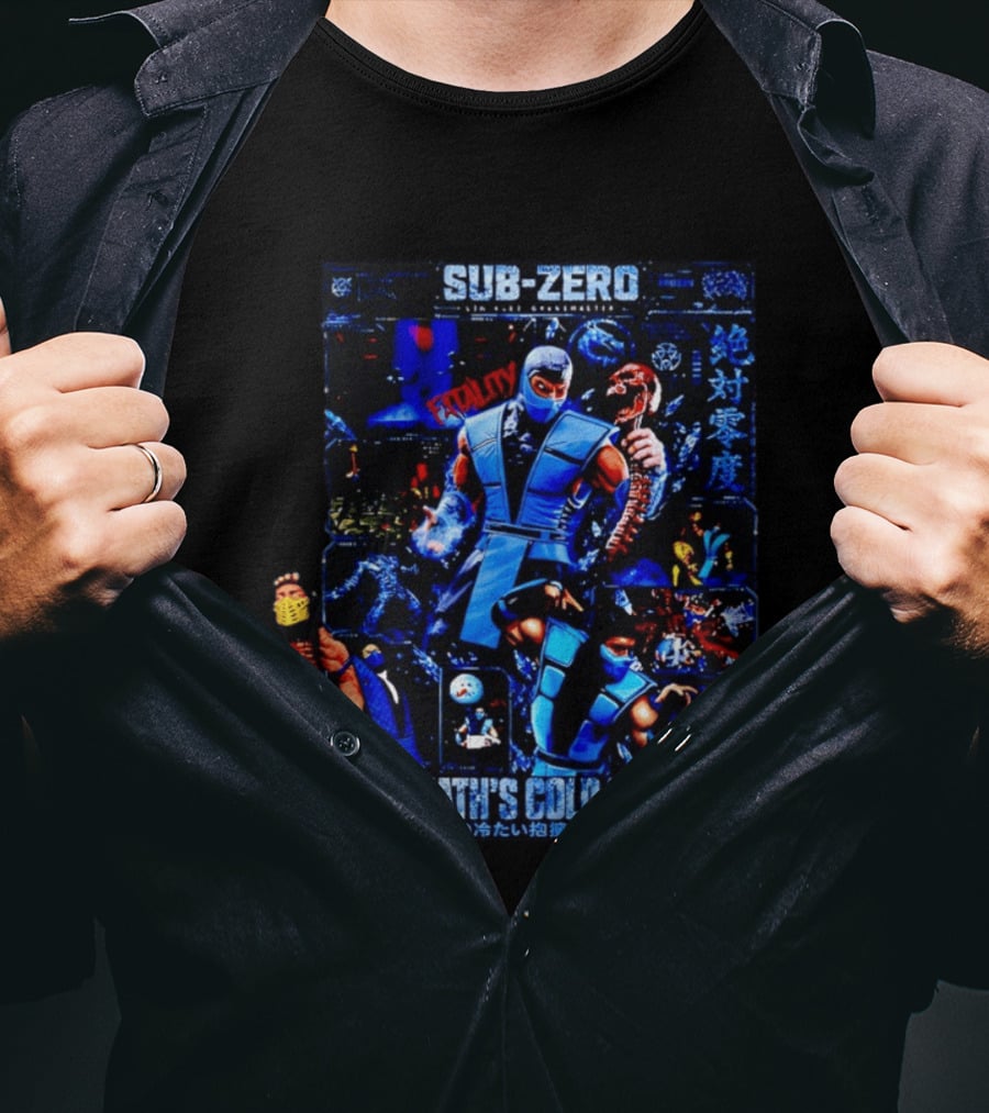 SUB ZERO Fatality Feel Death's Cold Embrace Mortal Kombat T-Shirt