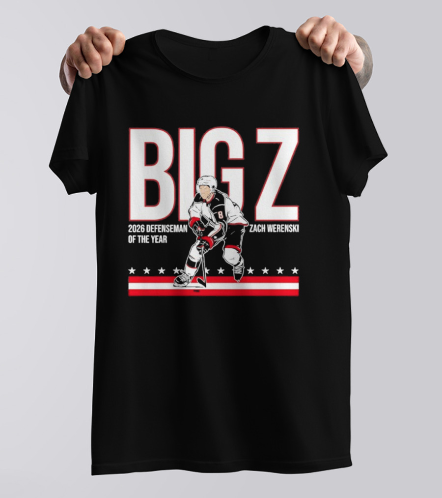 Big Z Zach Werenski Columbus Blue Jackets 2026 Defenseman Of The Year T-Shirt