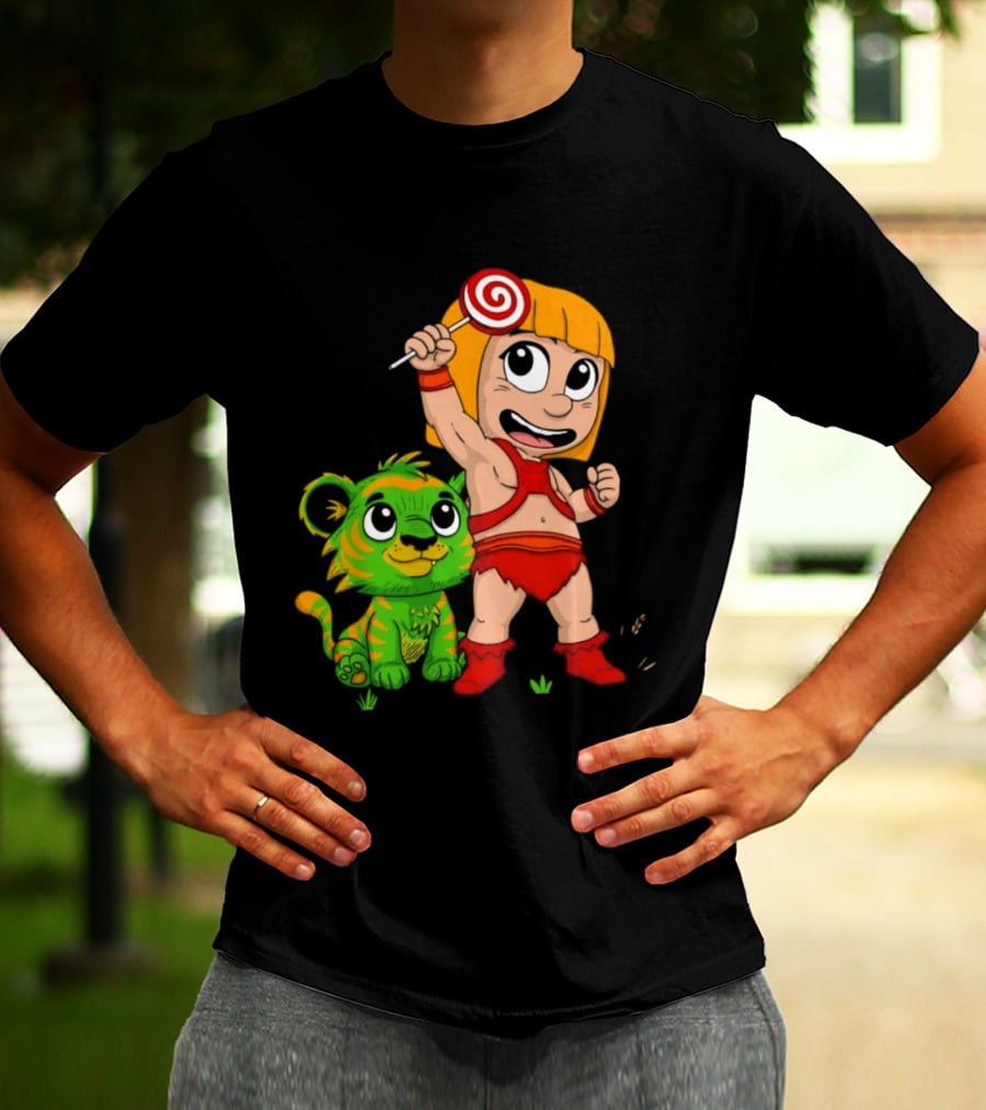 He Man And Battle Cat Masters Of Kindergarten Lollipop Adventure T-Shirt