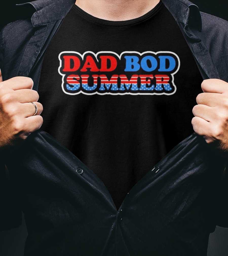 Dad Bod Summer Patriotic American Flag Independence Day T-Shirt