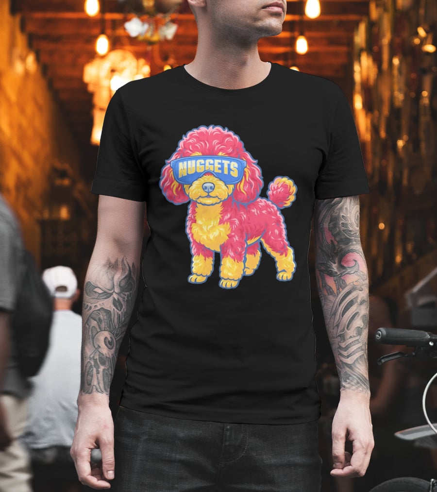 Denver Nuggets Teacup Poodle Wearing Oversized Glasses T-Shirt