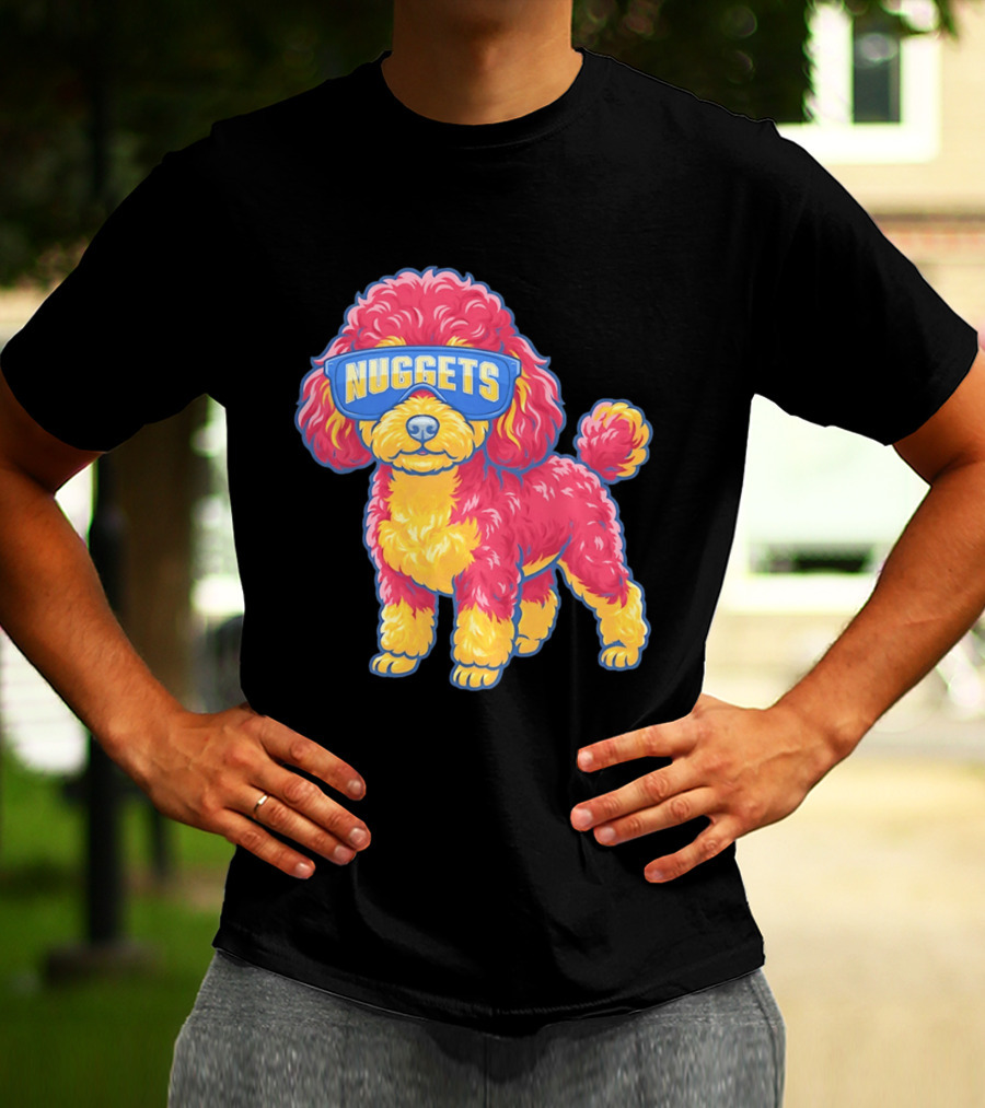 Denver Nuggets Teacup Poodle Wearing Oversized Glasses T-Shirt