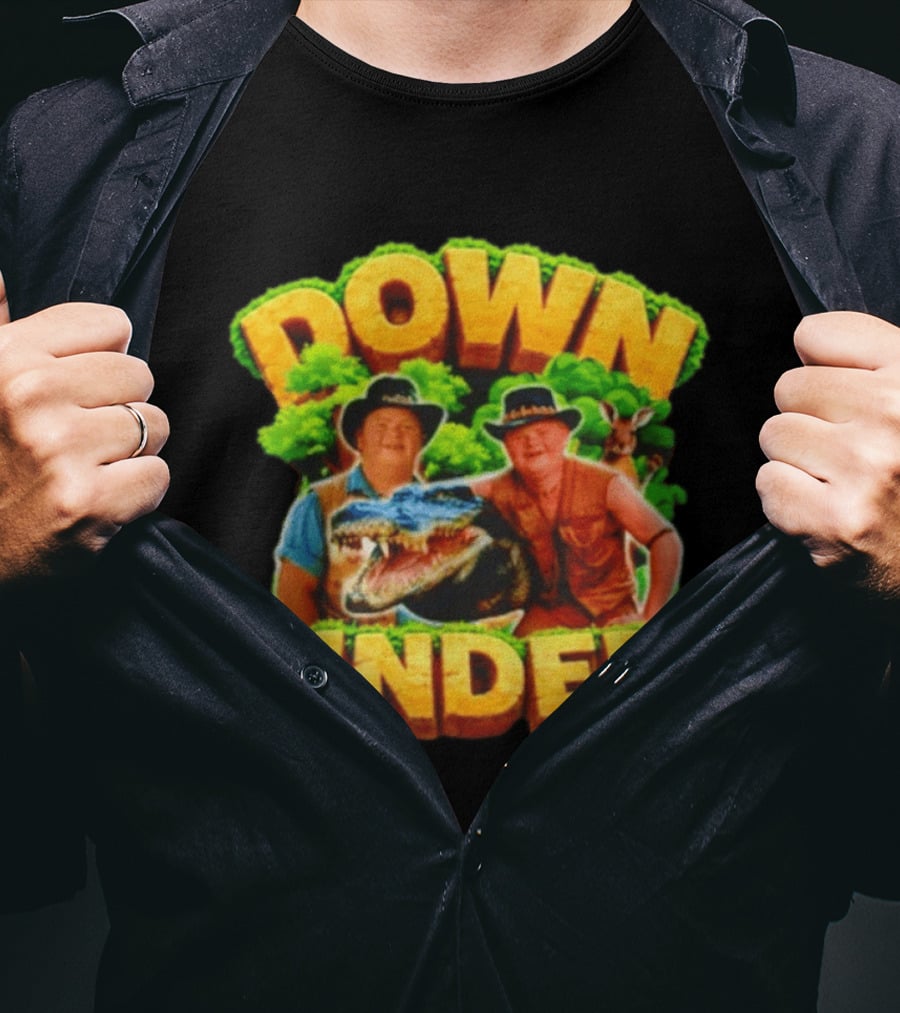 Down Under Crocodile Hunter Adventure With Outback Characters T-Shirt