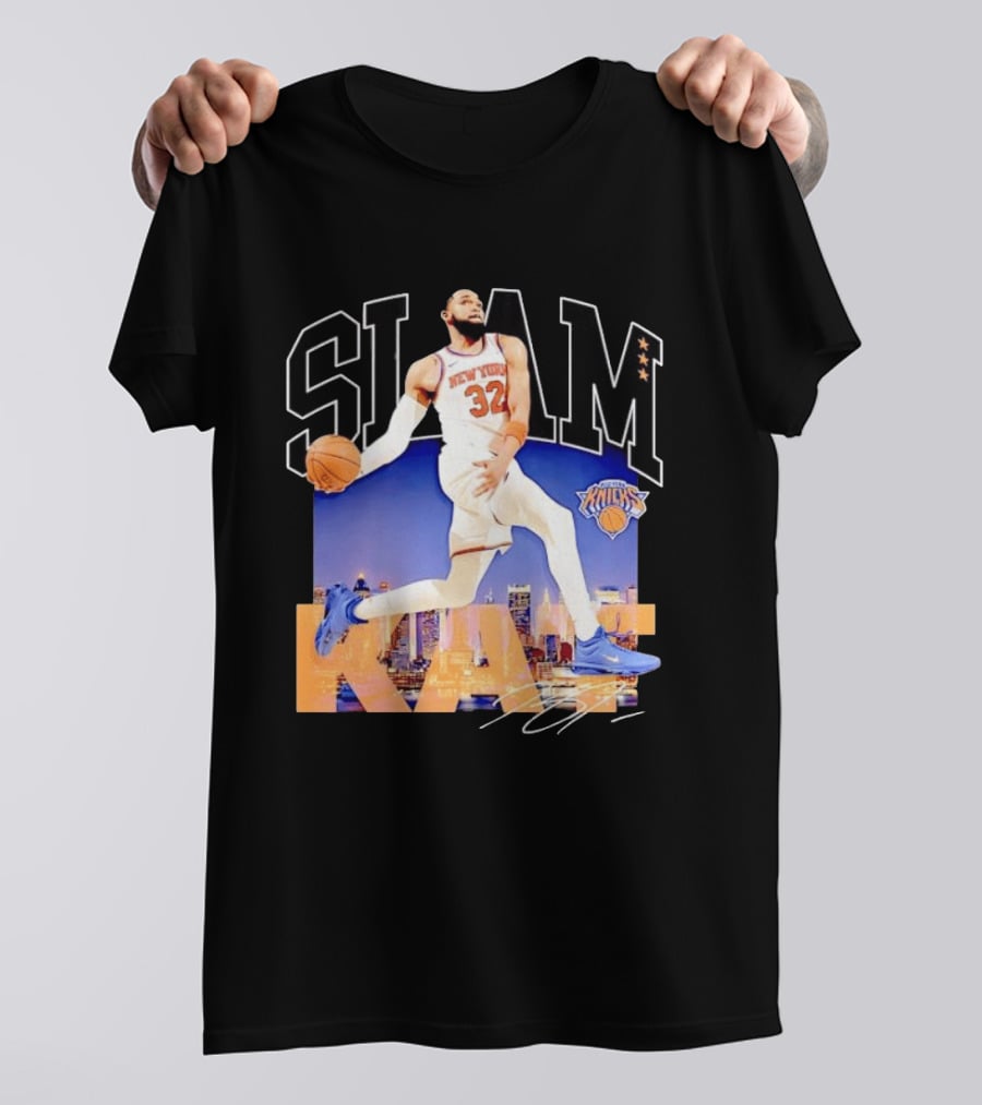 Karl Anthony Towns New York Knicks Slam Kat NBA Basketball 32 Jersey T-Shirt