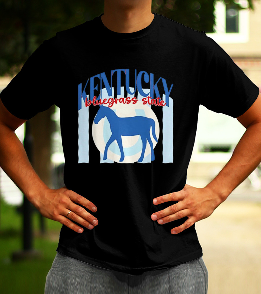 Kentucky Bluegrass State Horse Horseshoe T-Shirt