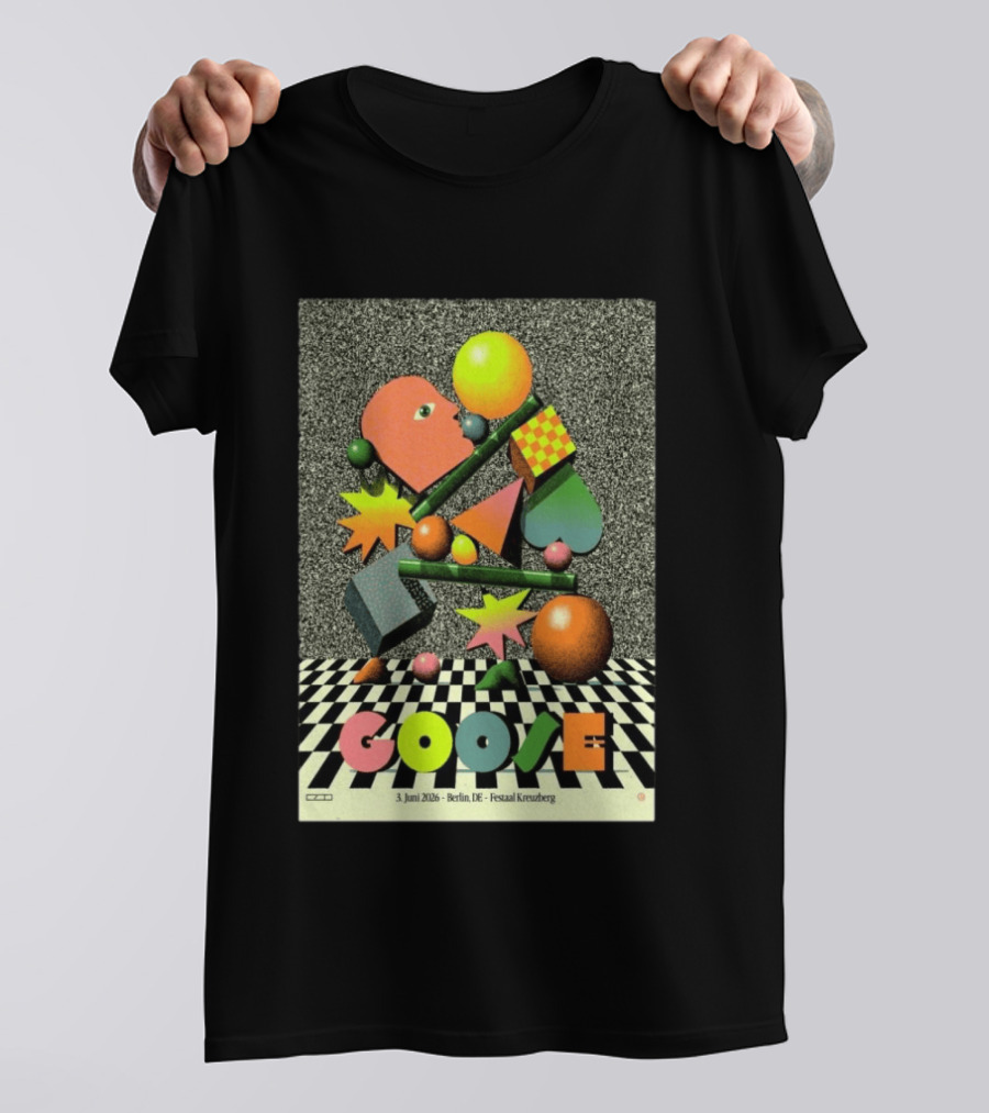 Goose Berlin DE 3 Juni 2026 Festsaal Kreuzberg Checkered Geometric T-Shirt