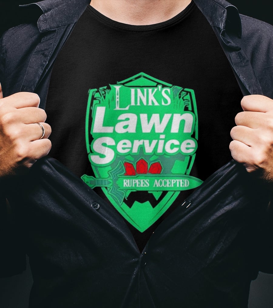 Link's Lawn Service Rupees Accepted The Legend Of Zelda Master Sword T-Shirt