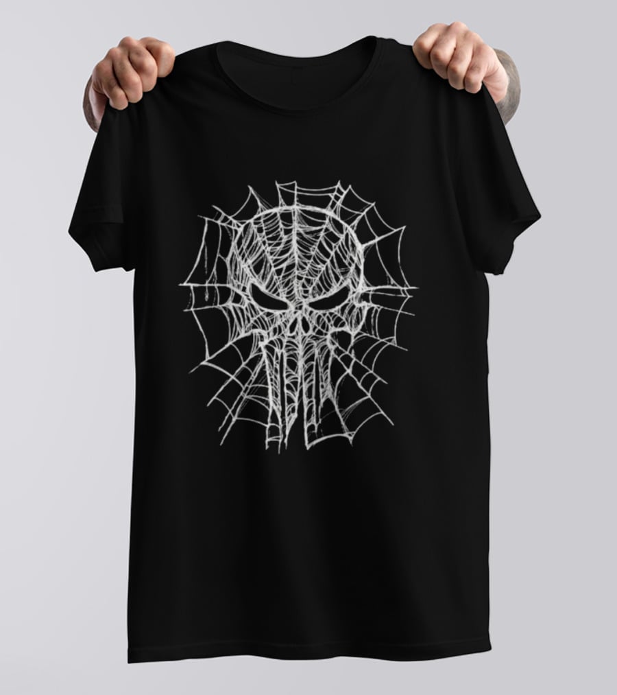 Marvel Spider Web Punisher Skull Mashup T-Shirt