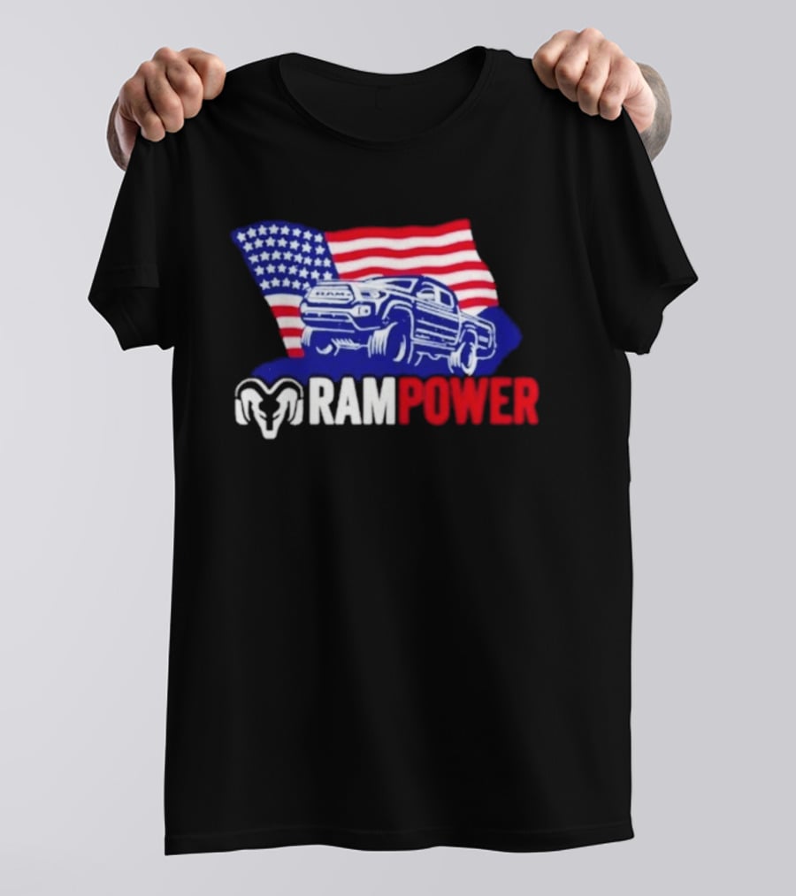 Ram Power Truck American Flag 2026 Patriotic T-Shirt