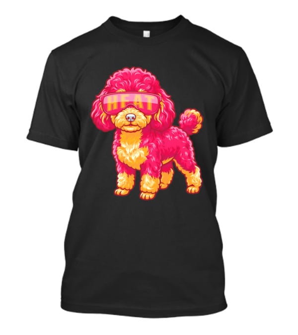 Miami Heat Teacup Poodle Cartoon HEAT Glasses T-Shirt