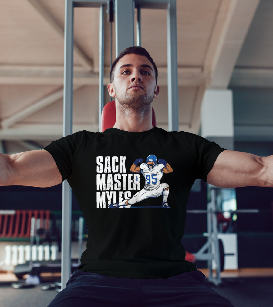 Sack Master Myles Garrett 95 Los Angeles Rams Football T-Shirt