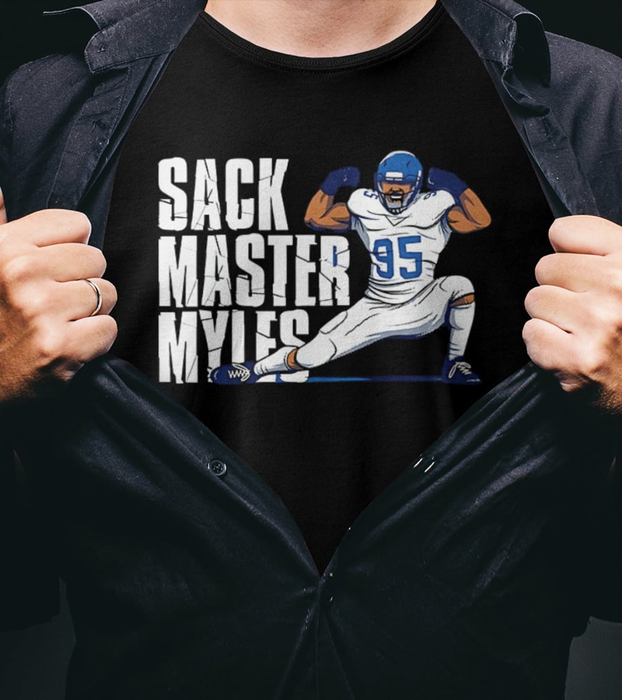 Sack Master Myles Garrett 95 Los Angeles Rams Football T-Shirt