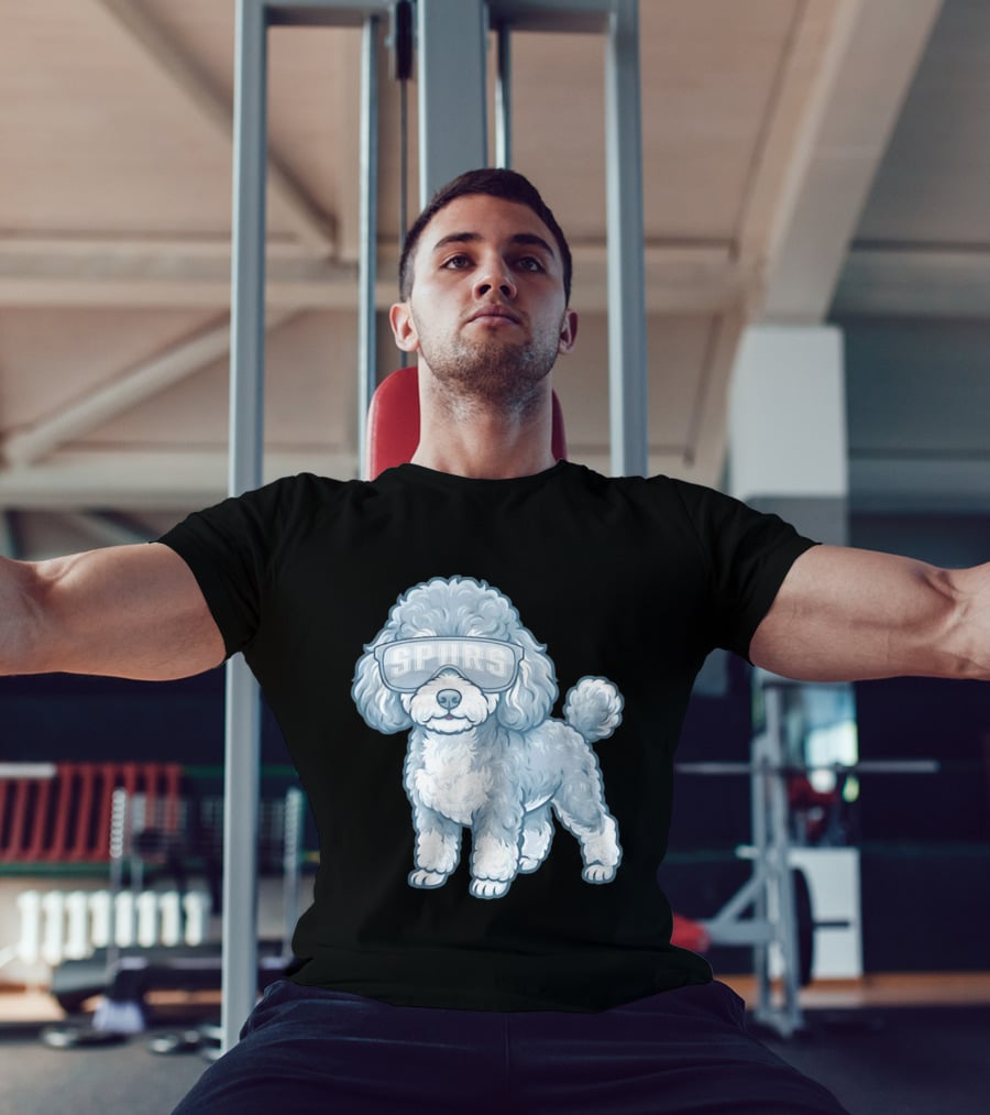 San Antonio Spurs Teacup Poodle With Goggles T-Shirt