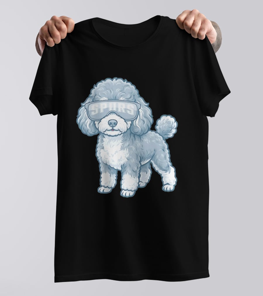 San Antonio Spurs Teacup Poodle With Goggles T-Shirt