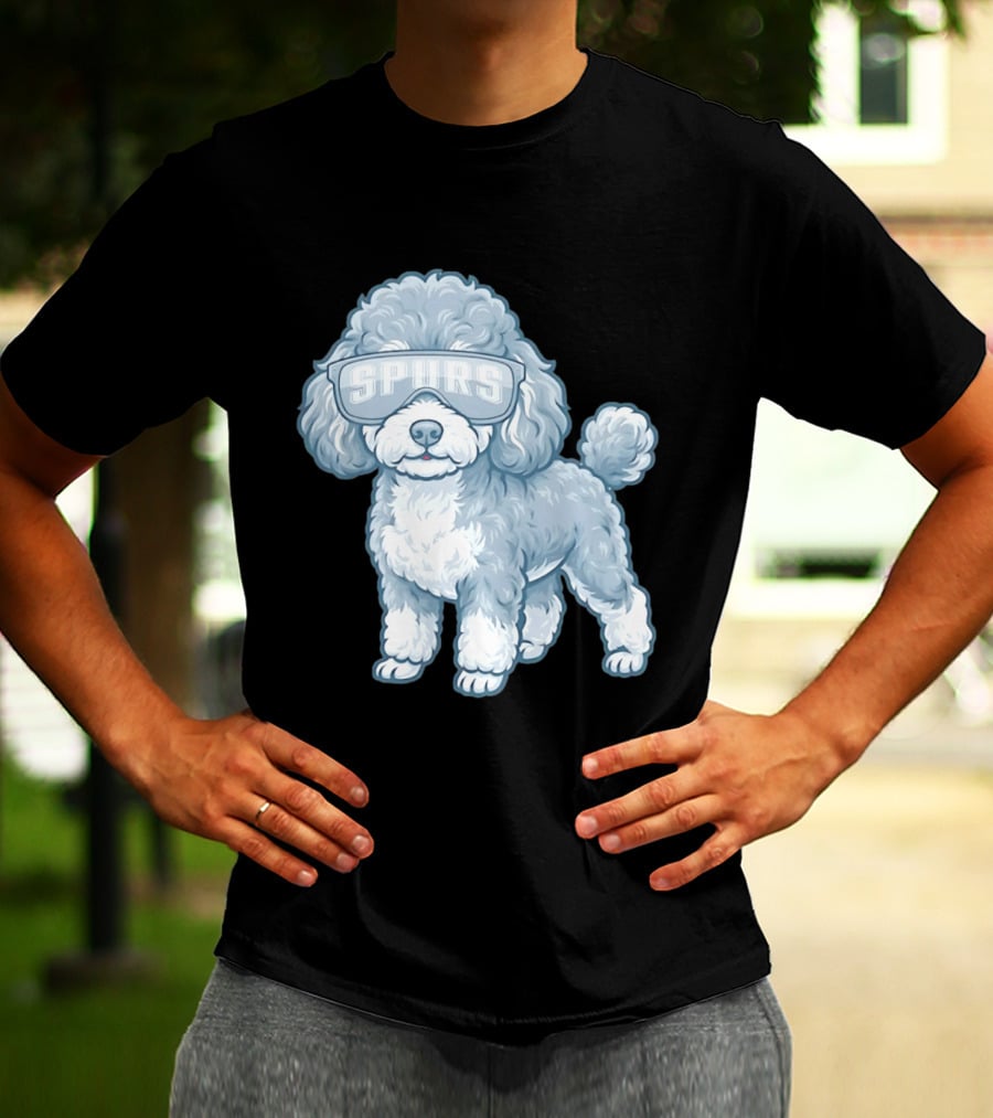 San Antonio Spurs Teacup Poodle With Goggles T-Shirt