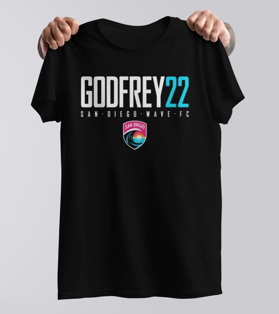 San Diego Wave FC Godfrey 22 Soccer Player Team NWSL T-Shirt