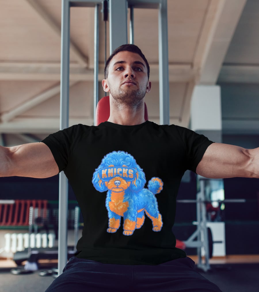 New York Knicks Teacup Poodle Cartoon Glasses T-Shirt