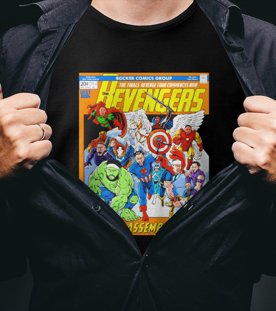 New York Knicks Bocker Comics Finals Revenge Tour Bockers Assemble T-Shirt