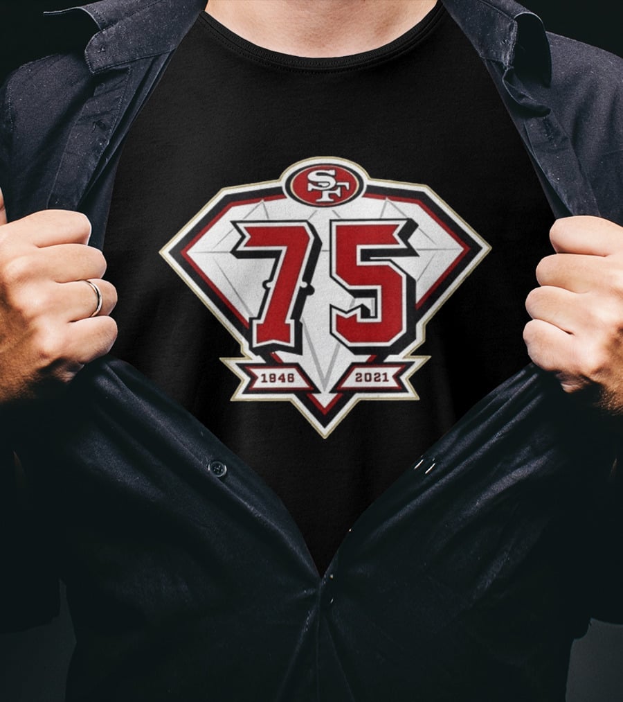 San Francisco 49ers SF 75th Anniversary 1946 2021 T-Shirt