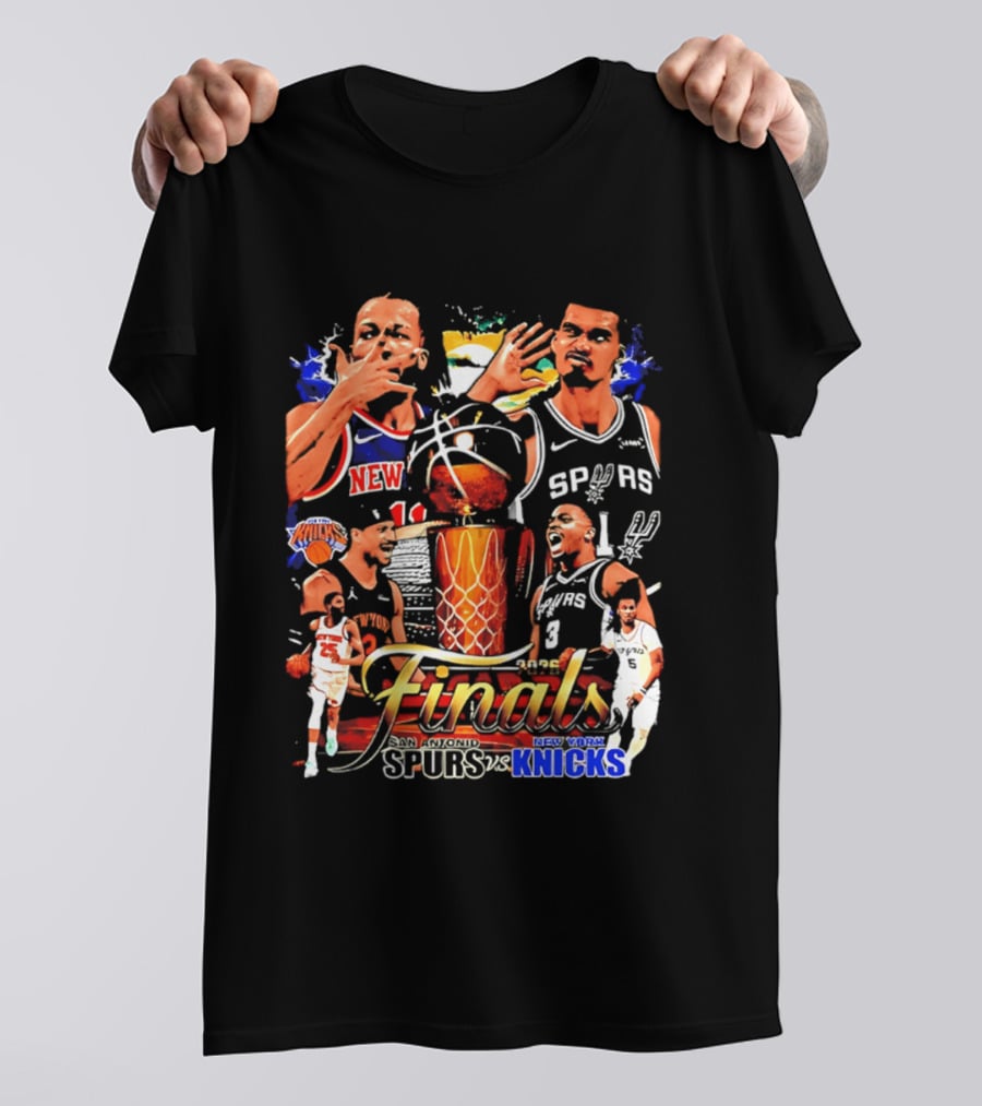 NY Knicks Finals Jalen Brunson Spurs Victor Wembanyama Basketball Matchup T-Shirt