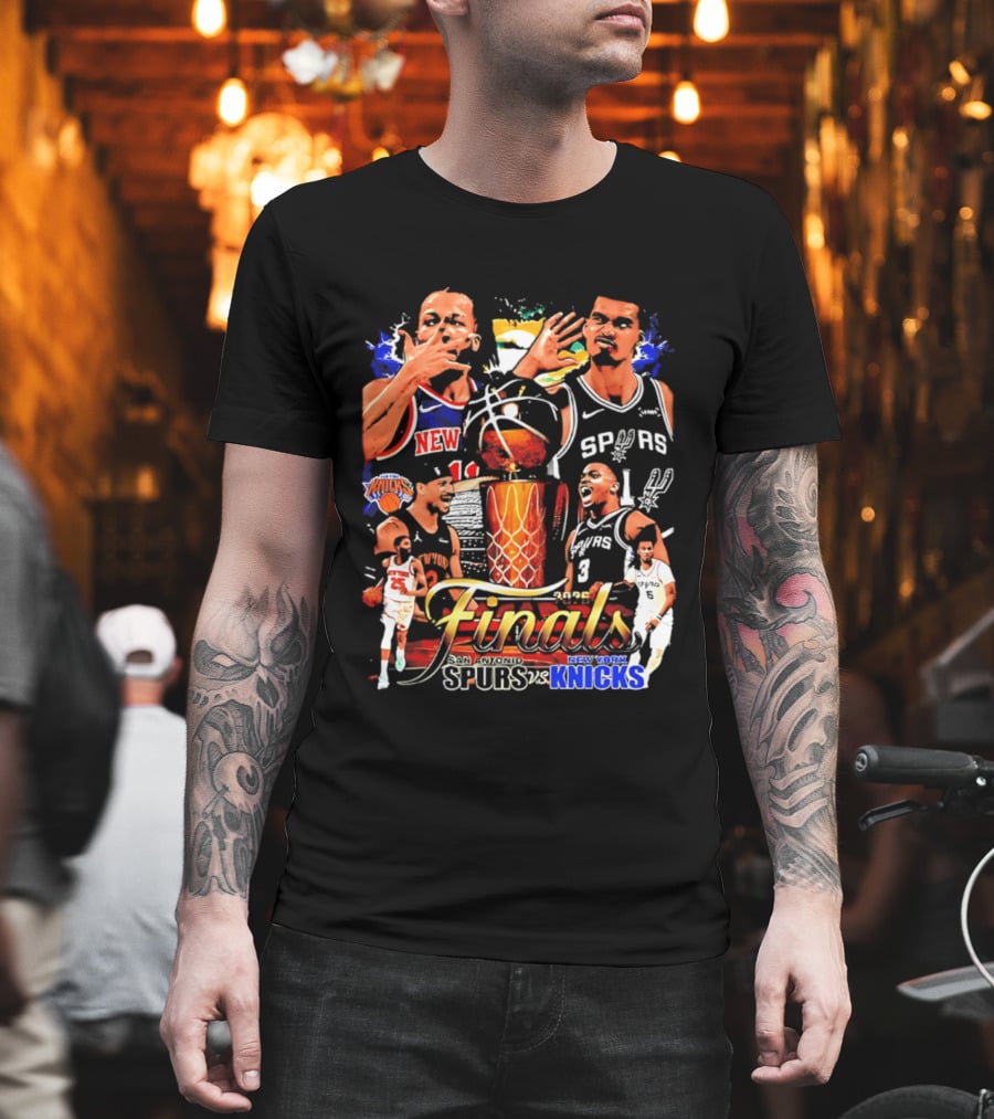 NY Knicks Finals Jalen Brunson Spurs Victor Wembanyama Basketball Matchup T-Shirt