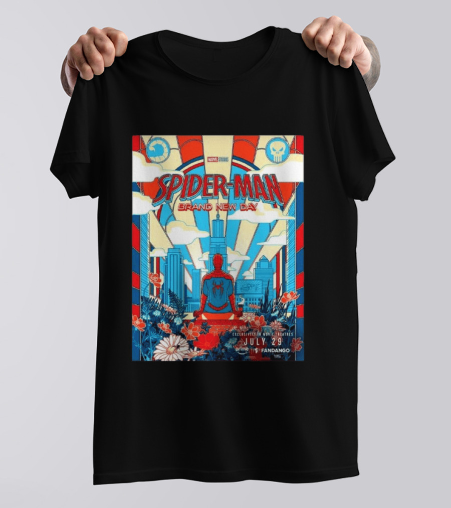Spider Man Brand New Day Exclusive Movie Theaters July 29 Prime Fandango T-Shirt