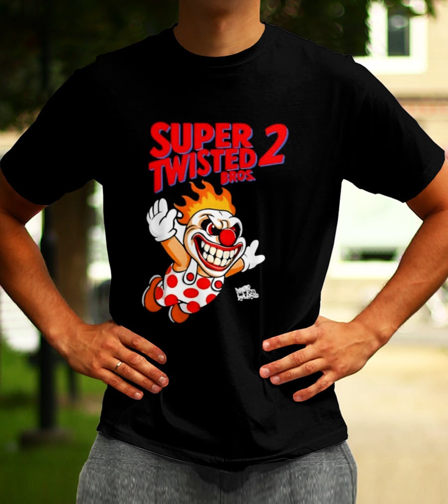 Super Twisted 2 Bros Sweet Tooth Twisted Metal Video Game Mashup T-Shirt