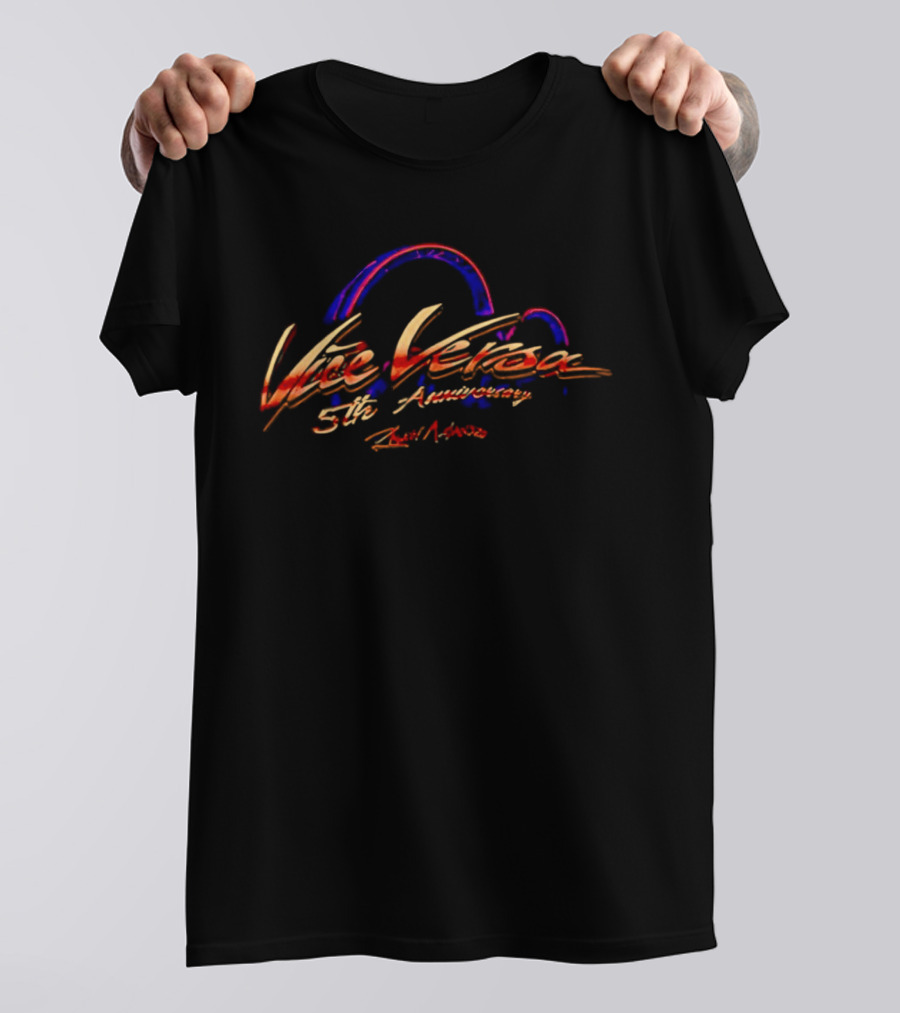 Vice Versa 5th Anniversary Youth Records Music Band Colorful Brushstroke T-Shirt
